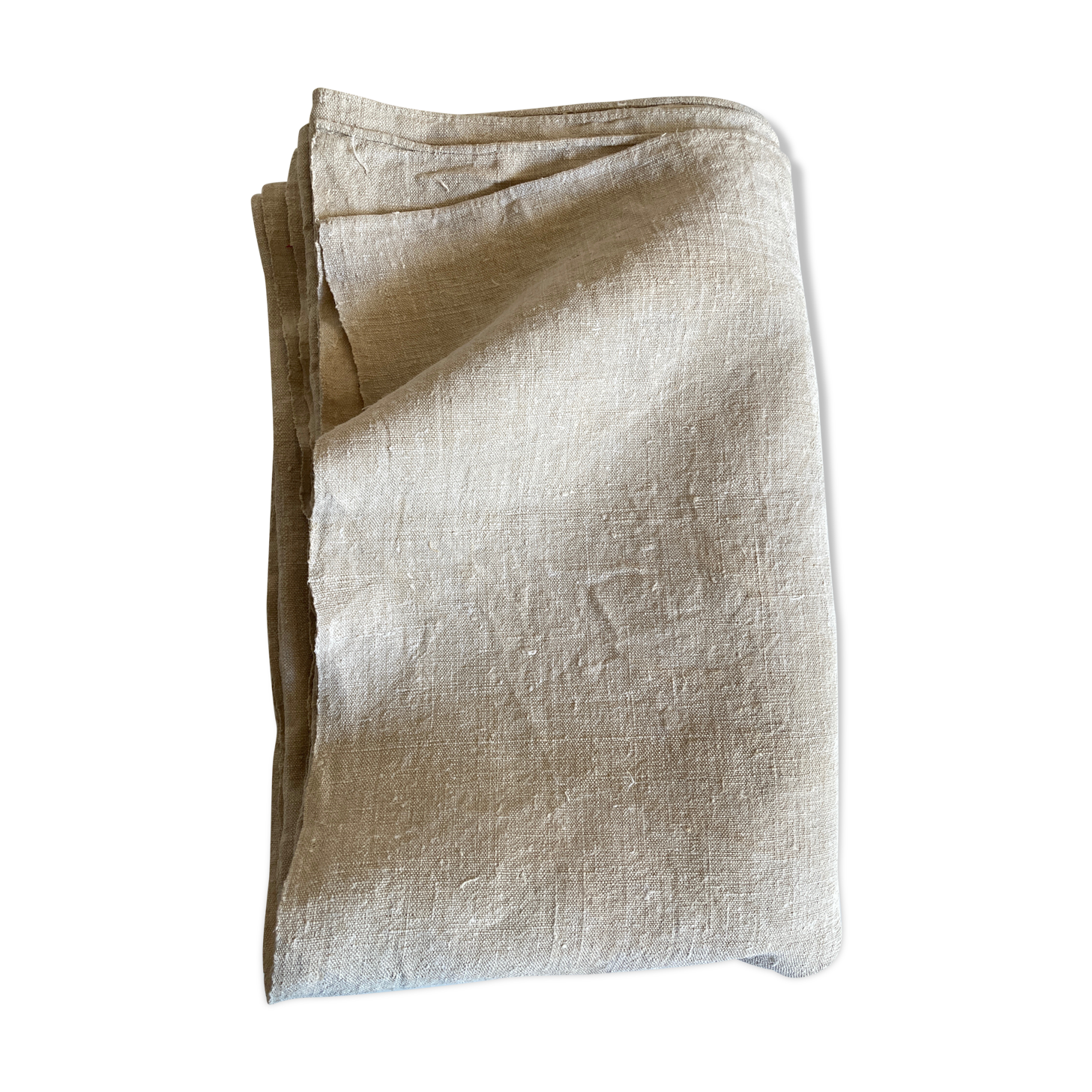 Raw hemp tablecloth 19th trousseau reserve 2m x 2m