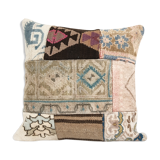 Vintage patchwork pillow case made from an anatolian cover, designer cushion 17'' x 18''
