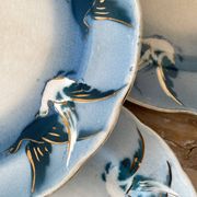 Rares assiettes à dessert Terre de Fer Choisy le roi , oiseaux