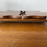Ancien Tabouret Repose Pied Pliant Victorien  Assise Perles Fleurs Vintage