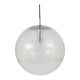 Large glass globe pendant light with bubbles and chrome by Peil & Putzler, Germany, 1970s.