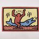 Tapis vintage 'Dolphin Ride' conçu par Keith Haring, années 1990.