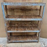 Ancien rack - étagère d'atelier en teck birman
