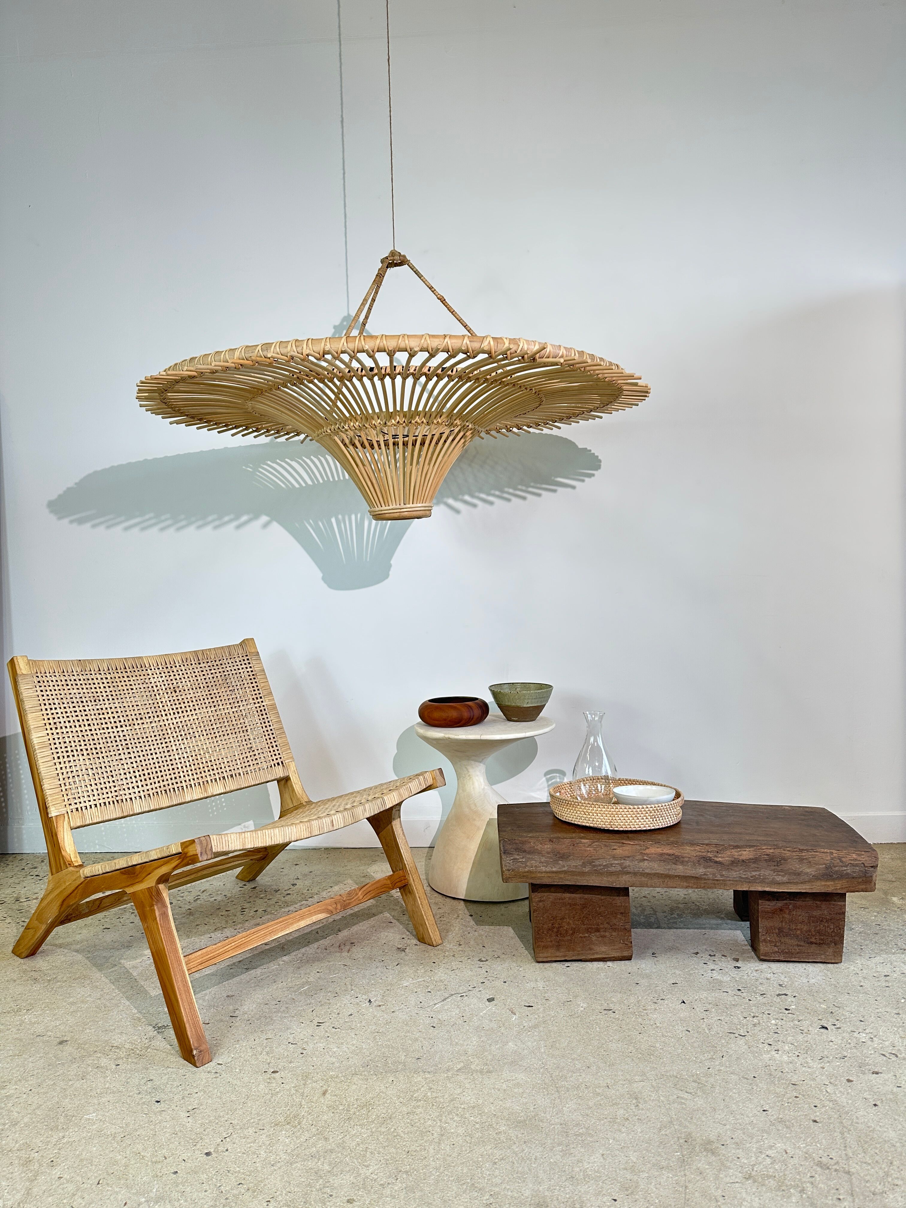 Suspension rattan saucer iron frame D:120 H:60
