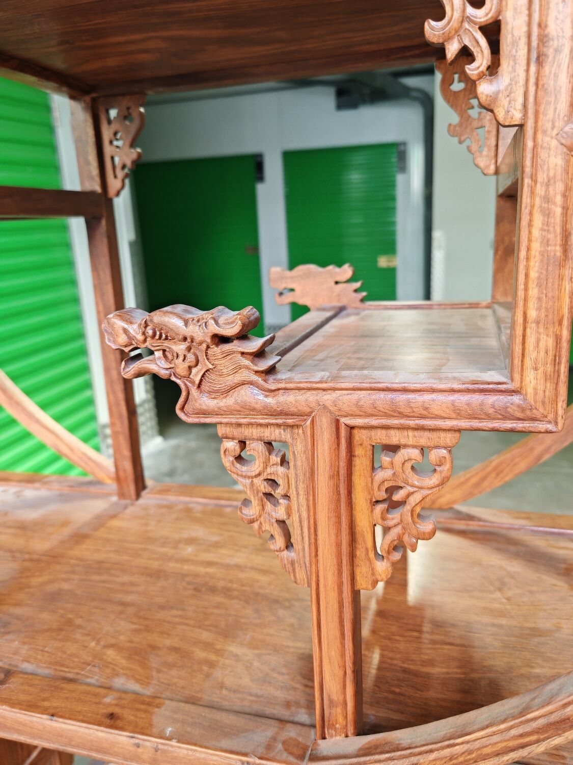 Bibliothèque chinoise Collectible Décorative en bois exotique