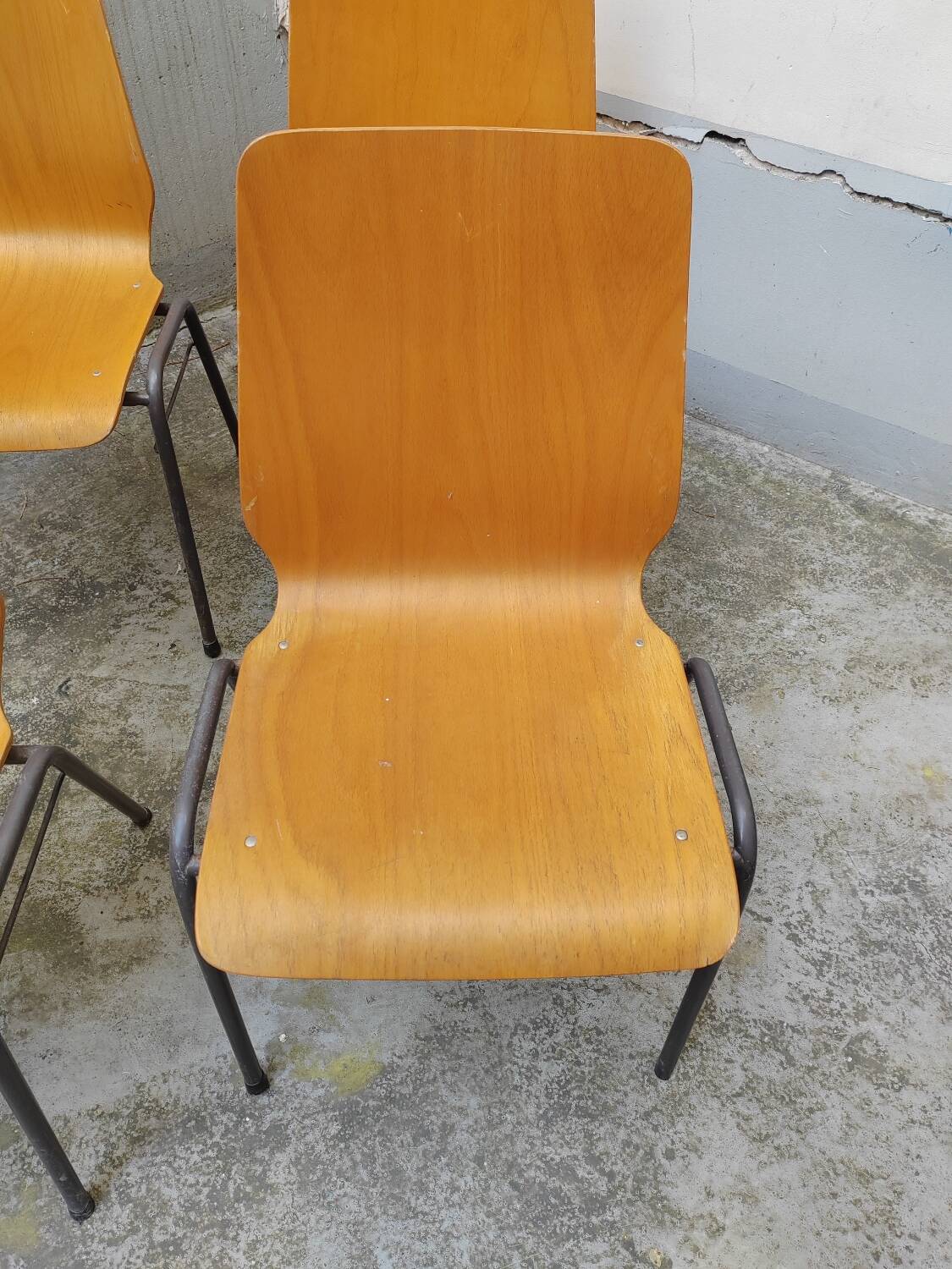 4 chaises vintage bois courbé