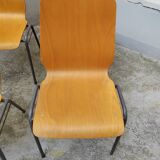4 chaises vintage bois courbé