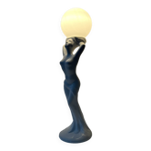 Lampe femme dénudée en céramique barbotine Vintage Art Deco