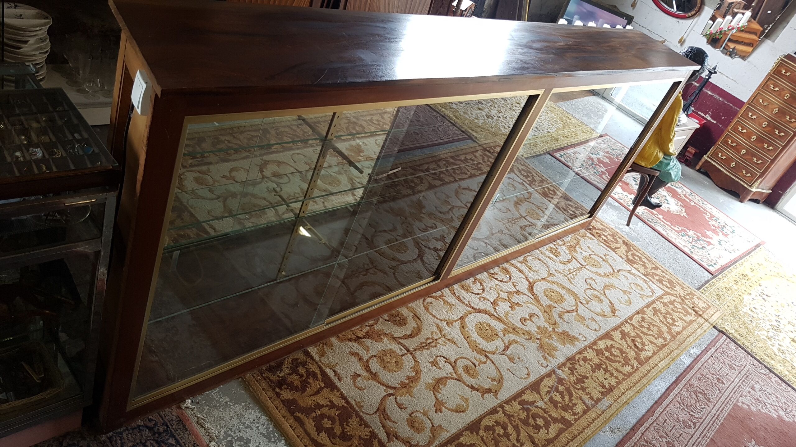 Glass and wood display case