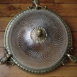 Lustre ancien en bronze dore empire col de cygne