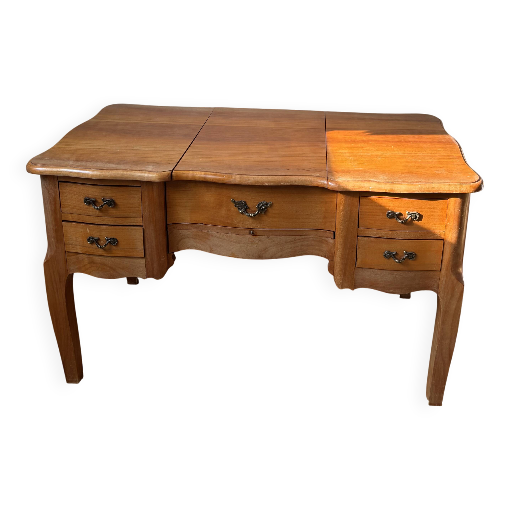 Coiffeuse basse en bois des années 60-70