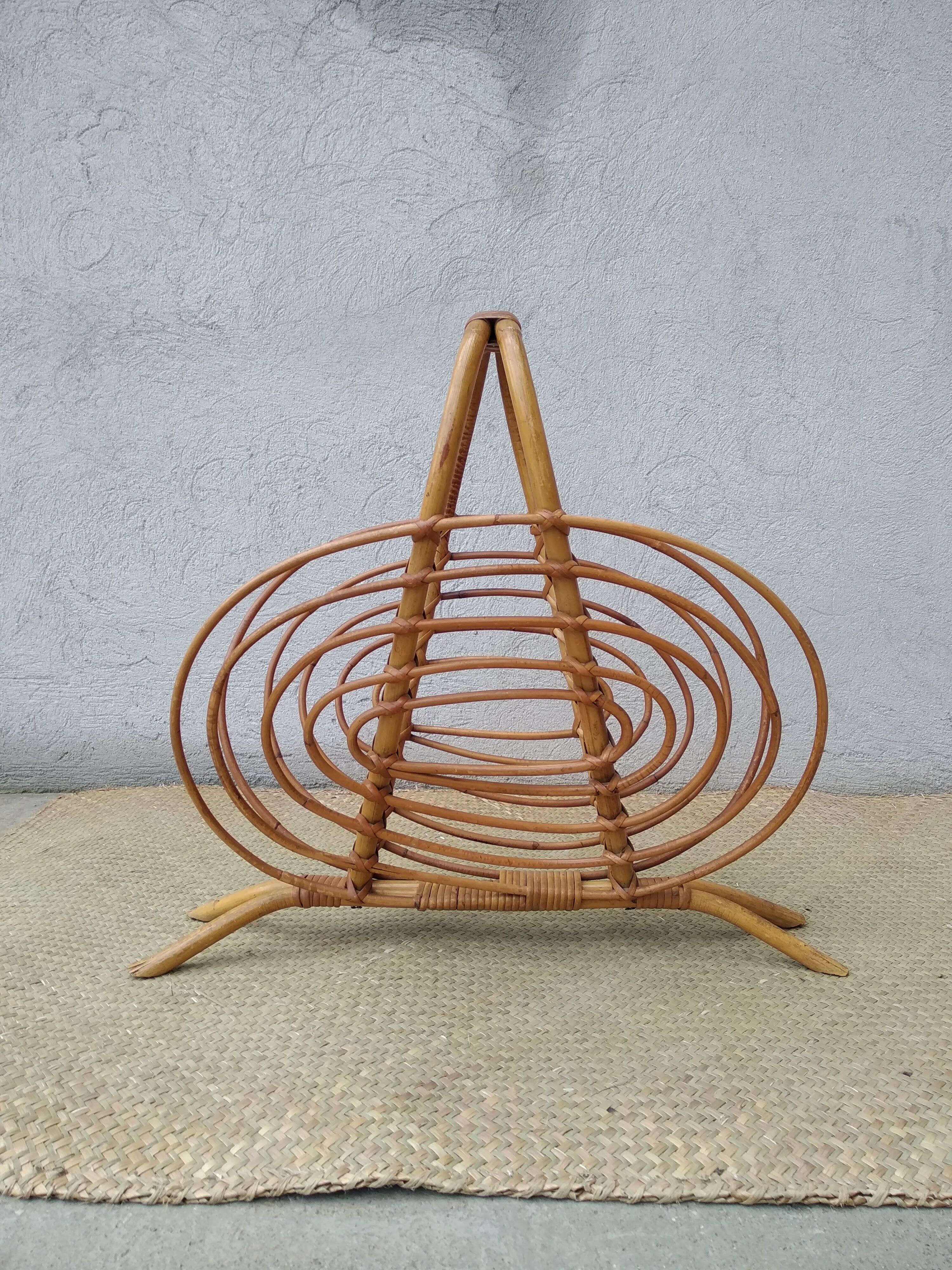 Rattan magazine holders