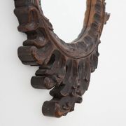 Rococo Style Carved Wooden Mirror with Cartouche-Shaped Glass, Italy