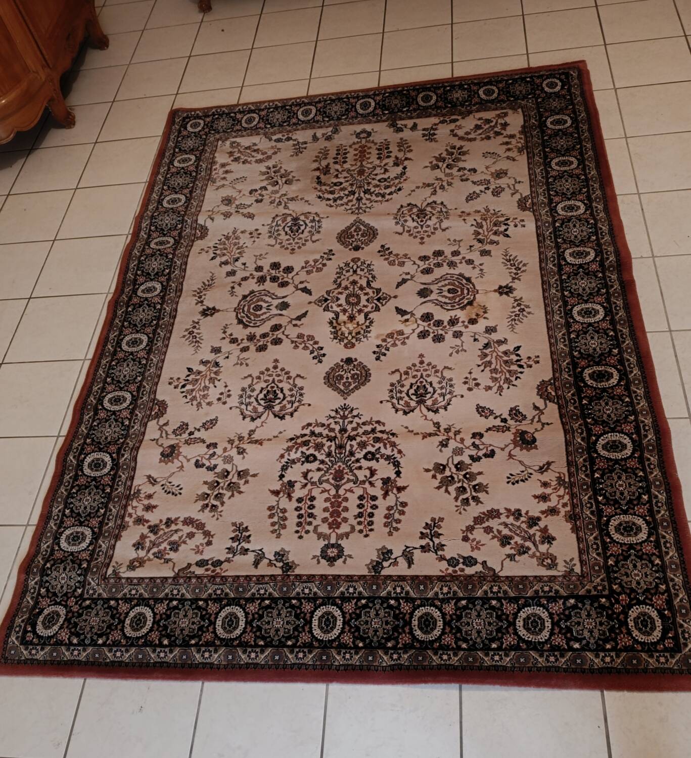 Large antique wool rug 170 x 240 cm