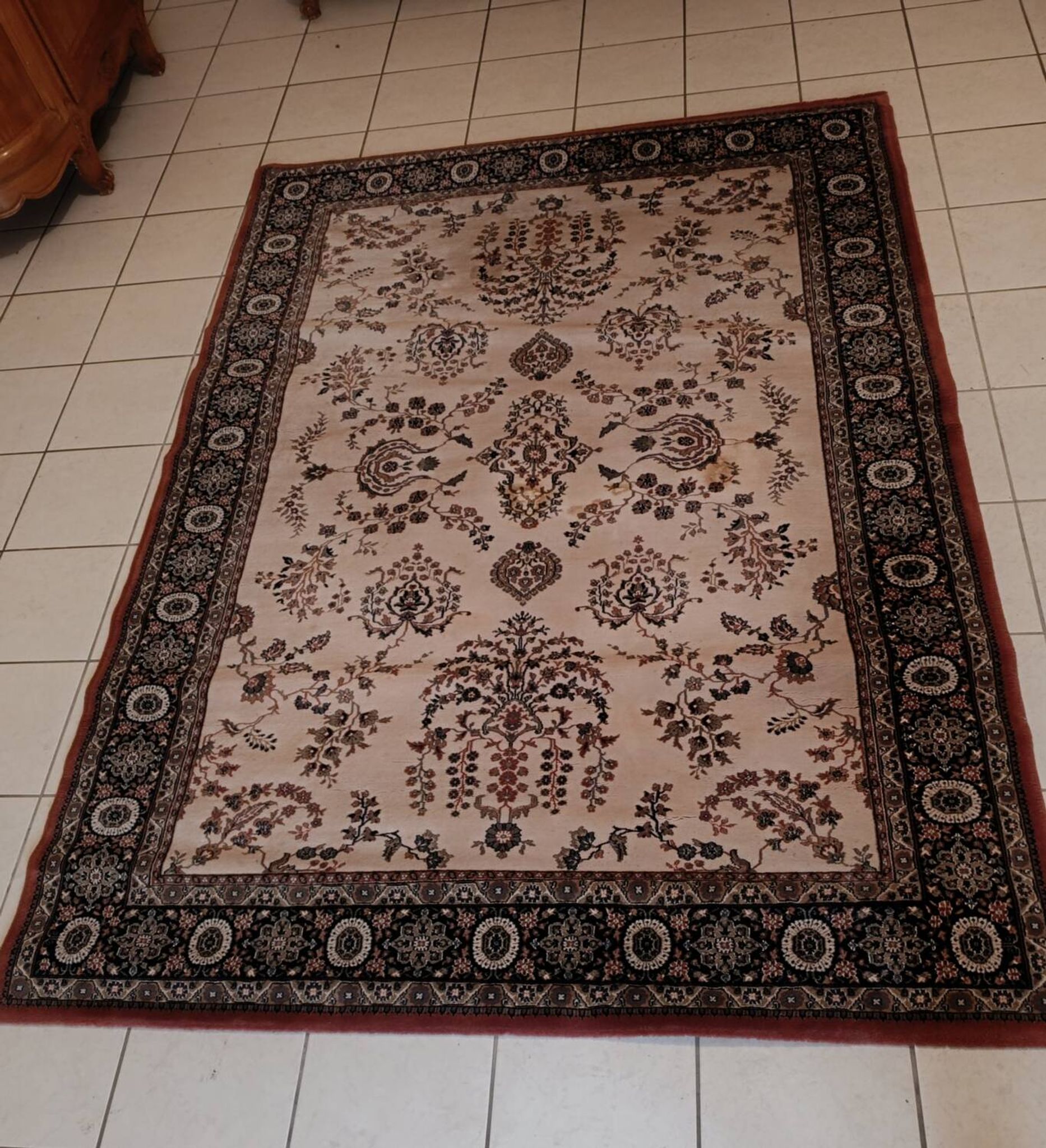 Grand tapis ancien en laine 170 x 240 cm