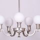 Art Deco Chandelier in Nickel, Steel and Opaline Glass, Czech, 1920s