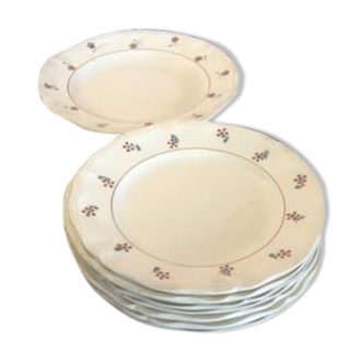 Lot de 7 assiettes et un plat Diguoin