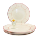 X5 large octagonal plates VILLEROY & BOCH burgundy & ecru - retro-cuisine-vintage