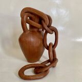 Vase and wooden chain to hang