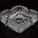 Pair of ashtrays, cut crystal glass, bohemia in the 1960's