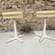 Pair of vintage white metal stools by Bremshey & Co.
