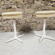 Pair of vintage white metal stools by Bremshey & Co.