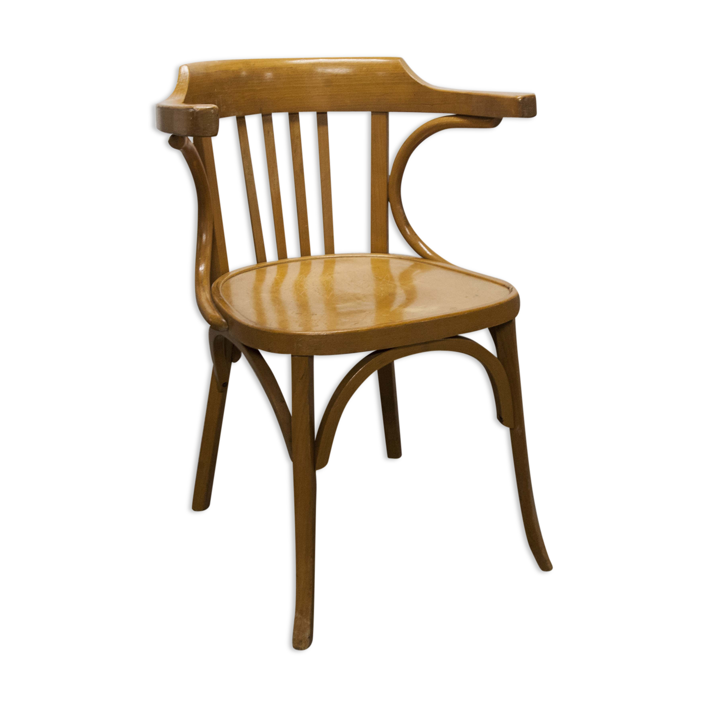 Signed Baumann desk armchair light wood