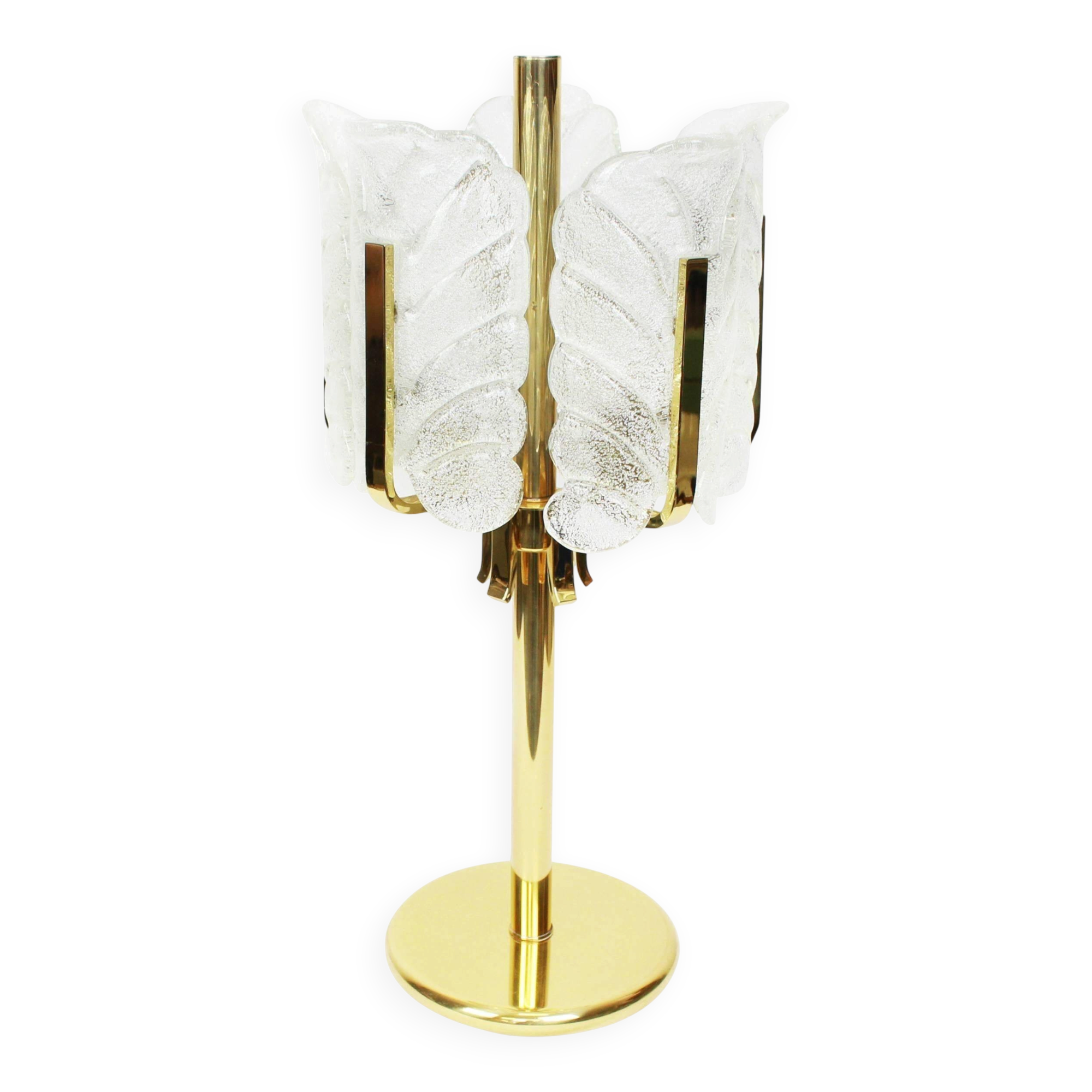 Lamp by Carl Fagerlund for Orrefors, Murano glass leaves, 1960s.