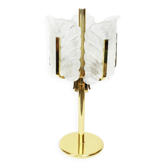 Lamp by Carl Fagerlund for Orrefors, Murano glass leaves, 1960s.