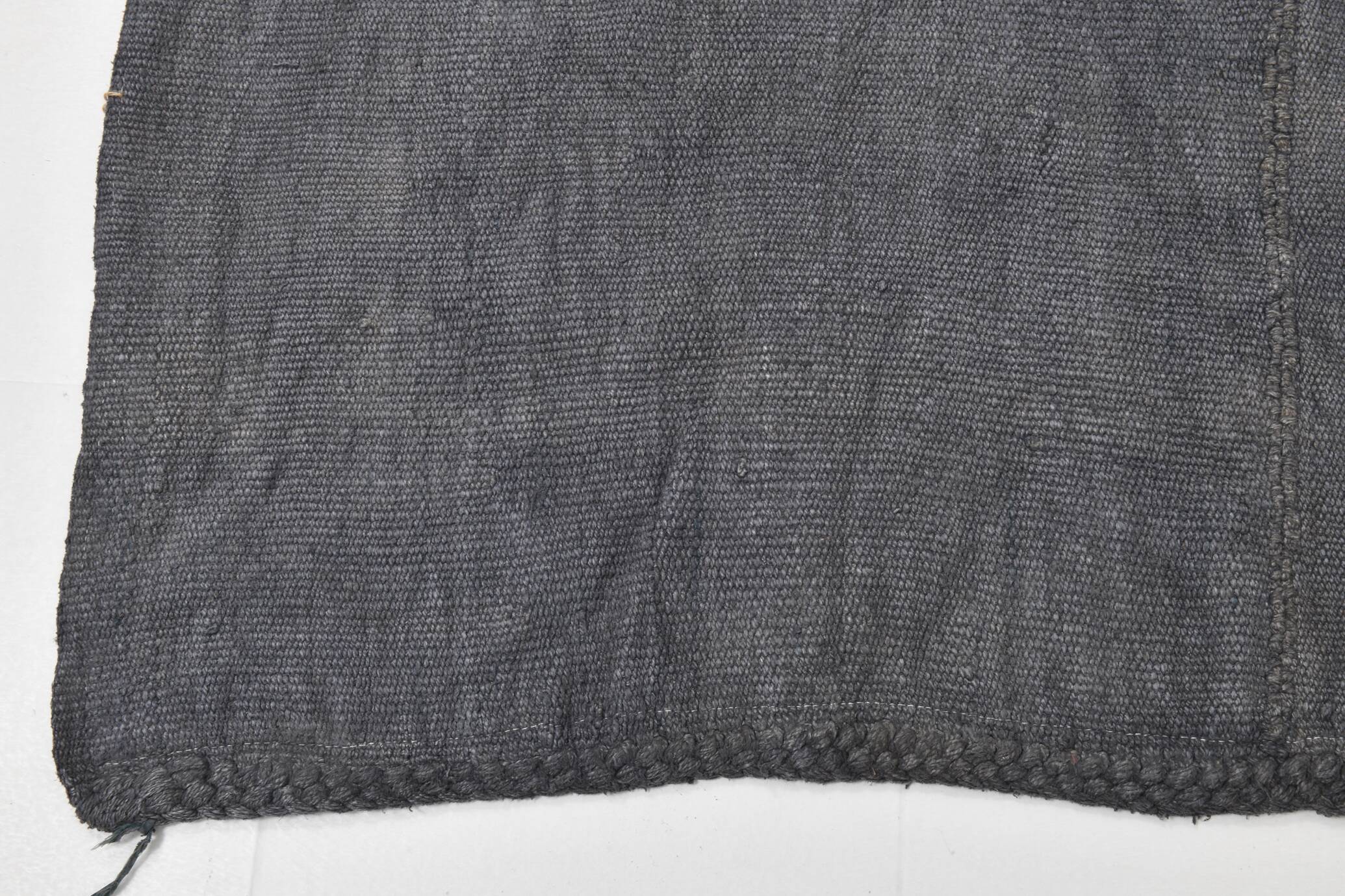 5x8 Anthracite Grey Handwoven Vintage Kilim Rug, 159x235 Cm