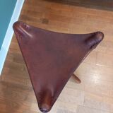Leather folding stool