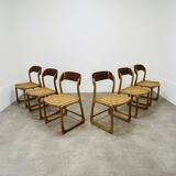 6 Baumann Bémol sled chairs in cane
