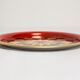 Vintage decorative plate in red, black, and gold metal, Poland, 1960s.