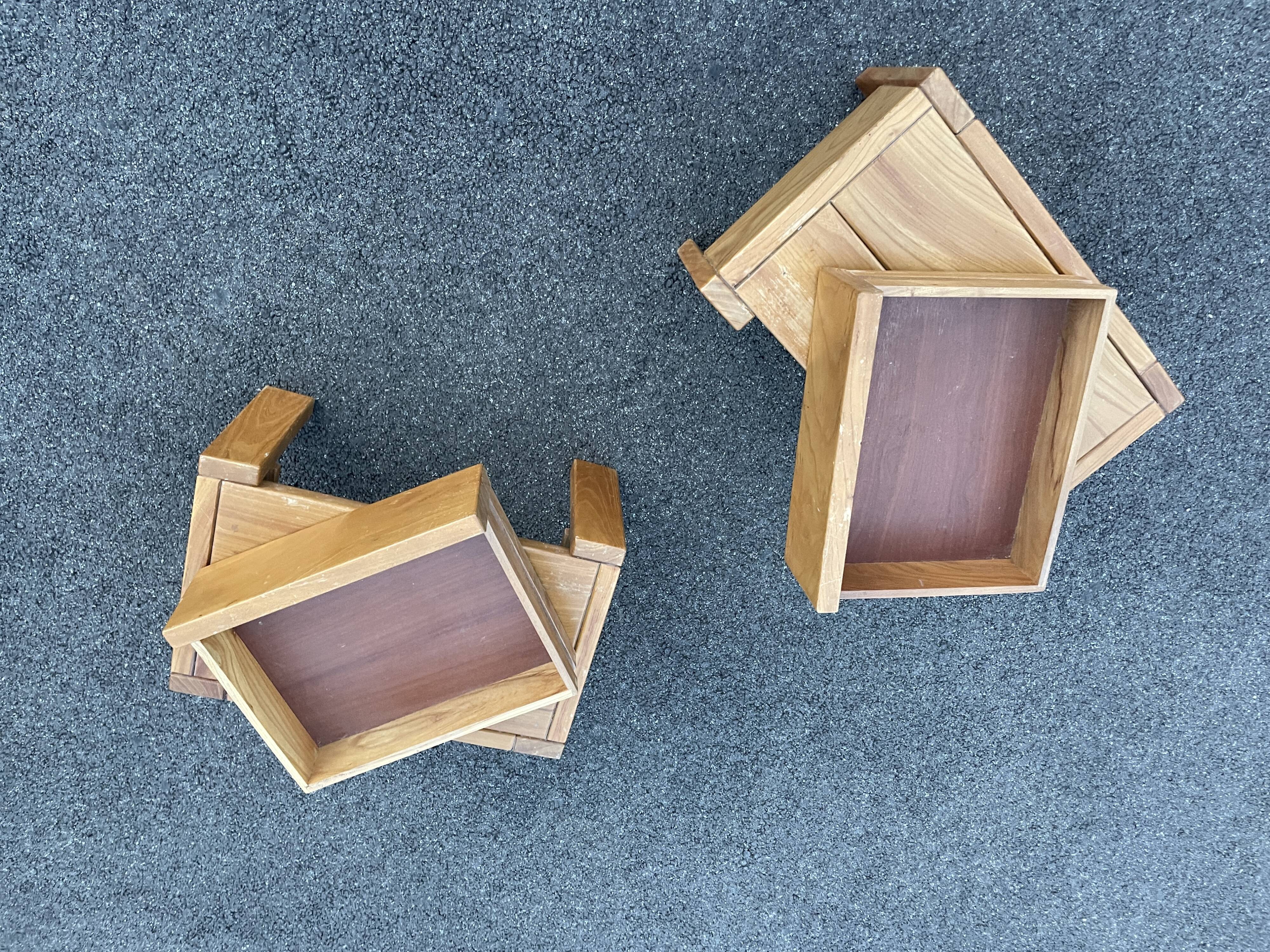 Pair of bedside tables vintage solid elm home revived bedside table