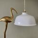 Vintage lampshade pendant light in white opaline