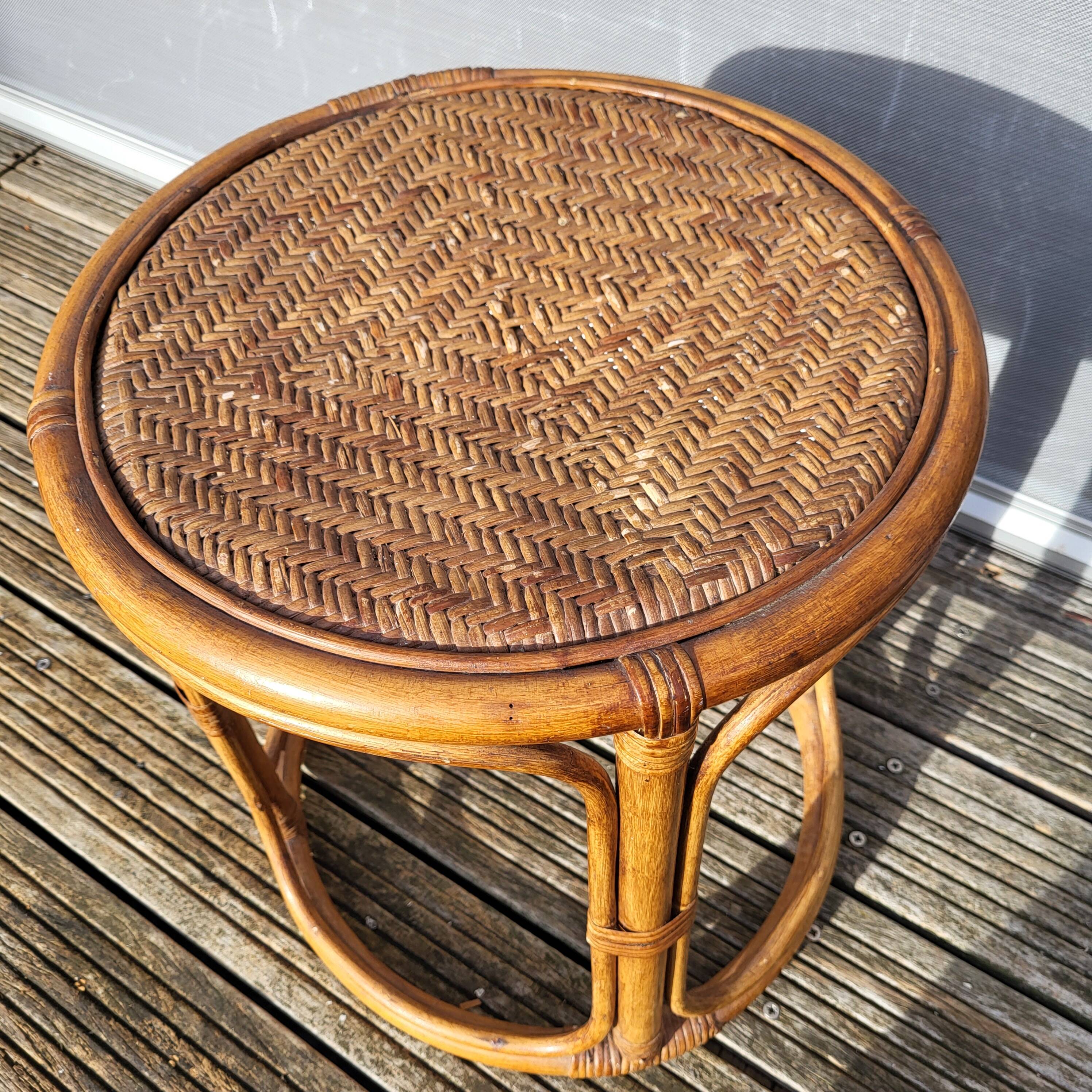 Jungle coffee table • Vintage rattan side table