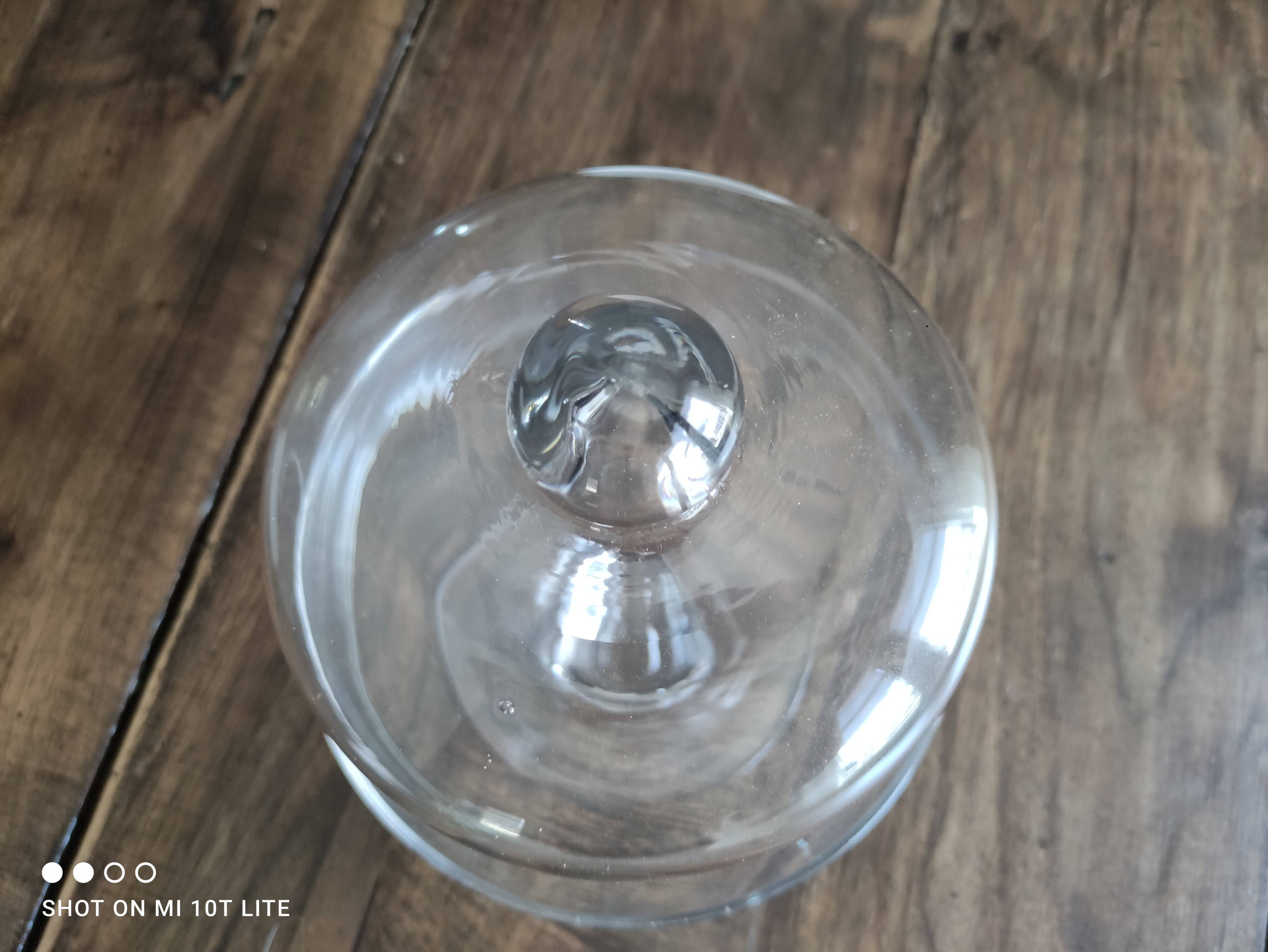 Glass bell on low stand