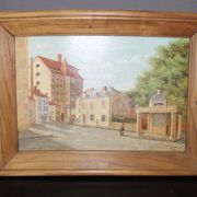 Huile Sur Panneau , Rue Animée Par Bravo 1944