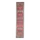 1970s vintage Turkish hand-knotted wool cotton pink runner rug 87x395