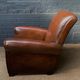 French, leather club chair, havana lounge model circa 1950's