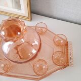 Service à liqueur vintage rose