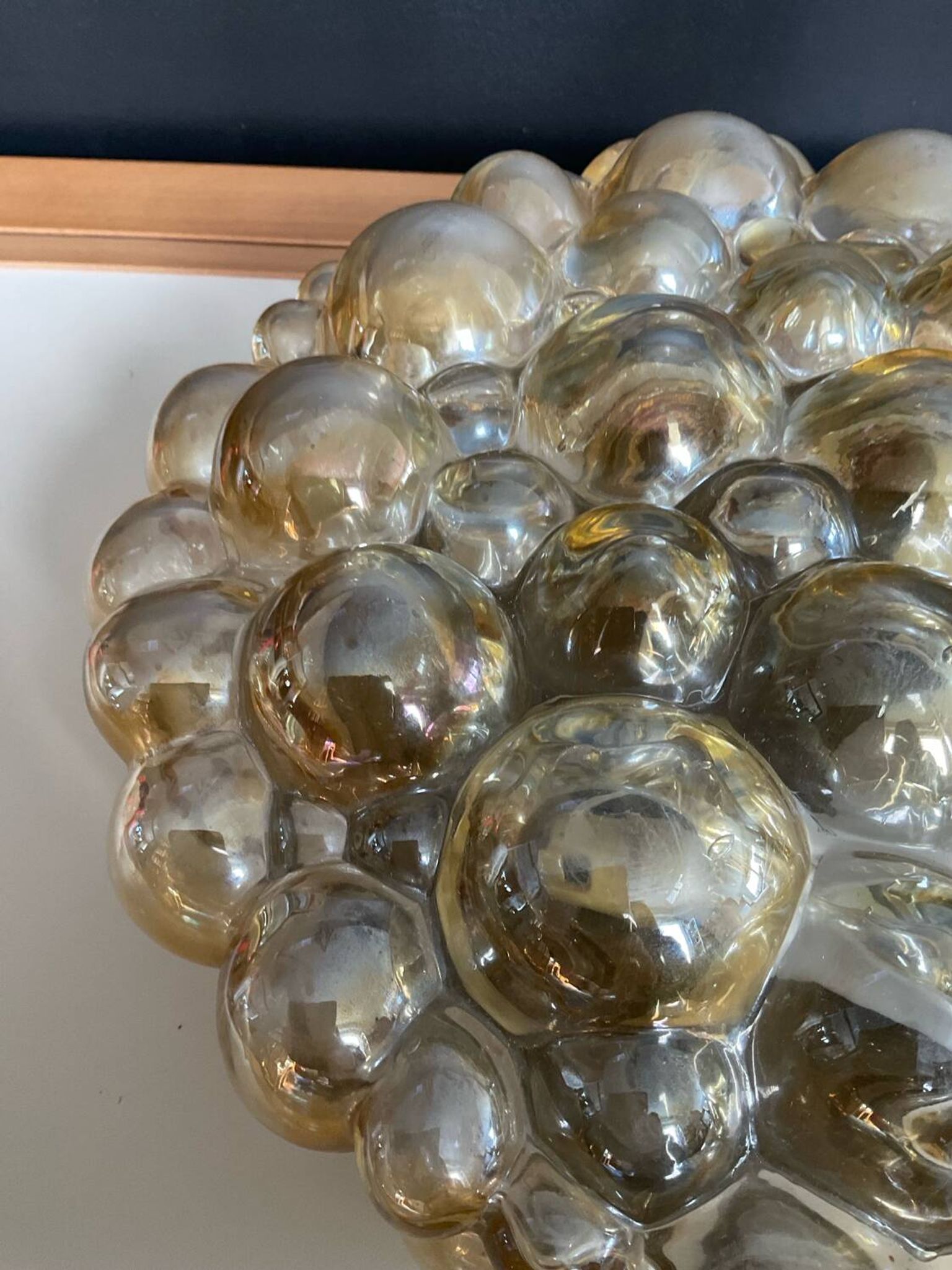 Pair of Bubble-Helana Tynell wall lights or ceiling lights from the 1970s.
