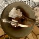 Suspension vintage nacre et laiton
