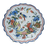 Decorative ceramic bird and cornucopia plate