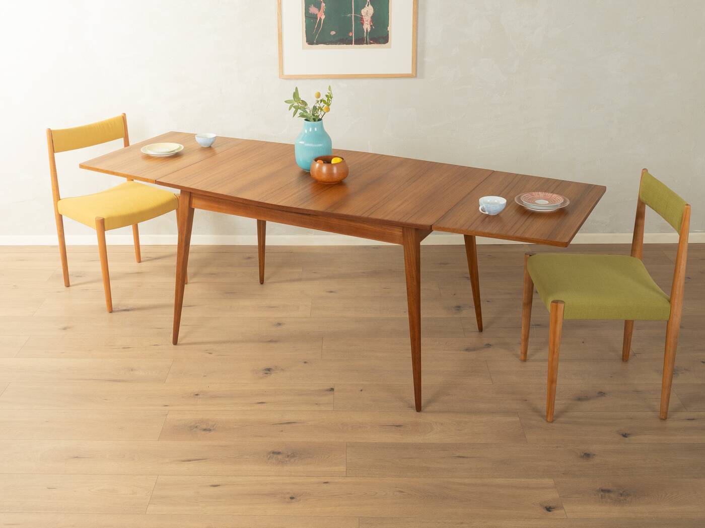 Elegant mid-century dining table with extension function, 1960s