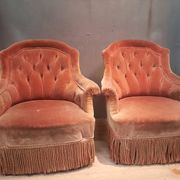 Paire de fauteuils crapaud