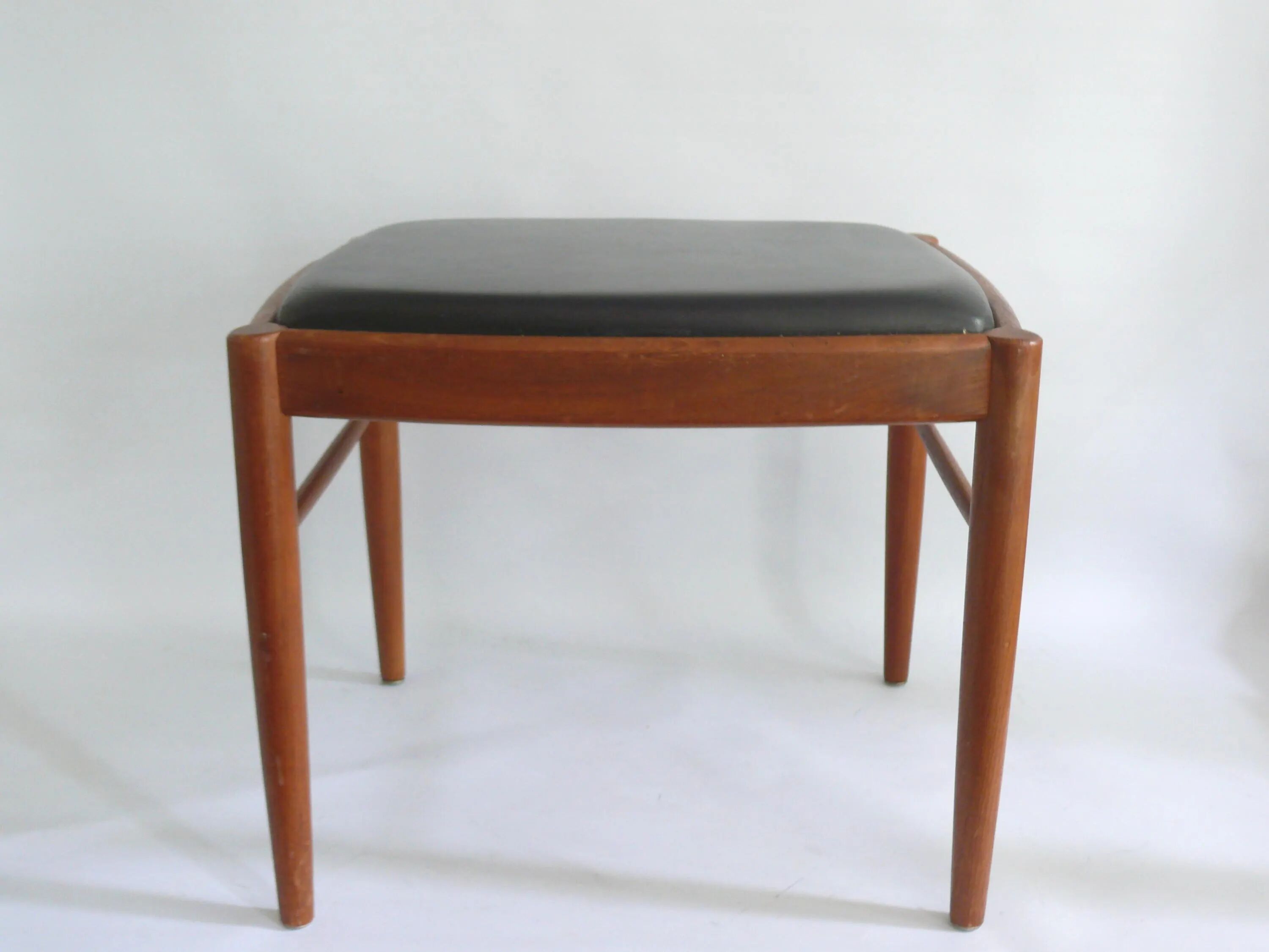 Ottoman - Stool, Teak - Artificial Leather, H.W. Klein for Bramin, Denmark - 1960s