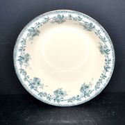 Choisy-le-Roi flat hollow salad decorated with blue and green roses by Hippolyte Boulenger.