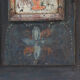 Antique Rustic Farmhouse Folk Art Painted Bridal Cabinet 1882