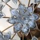 Large Murano Vintage Ceiling Light Black Flowers, 1970s